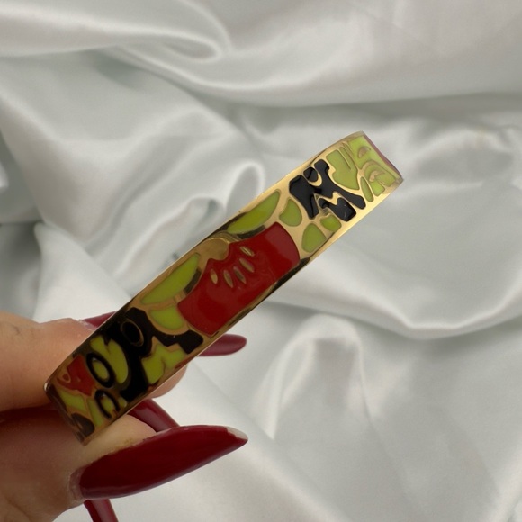 Colorful Enamel Bangle Bracelet - Picture 8 of 8